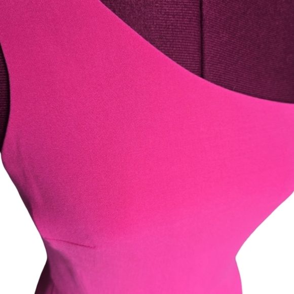 French Connection One-Shoulder Asymmetrical Mini Dress In Wild Rosa Pink Size 6 - Picture 8 of 12